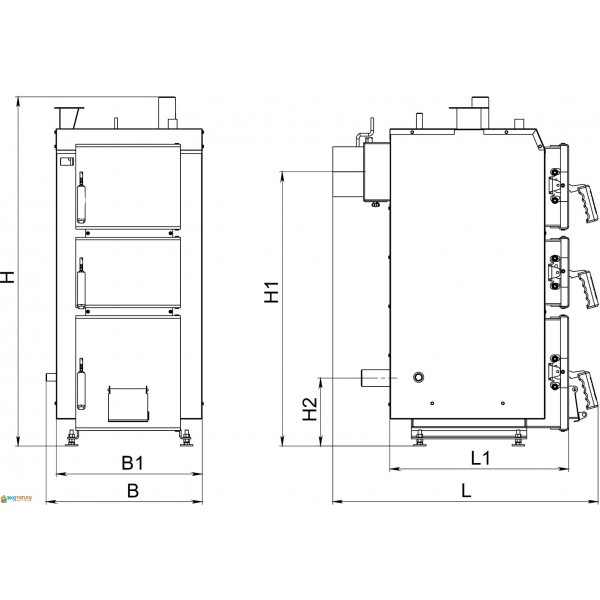Котел на твердом топливе для отопления 15 кВт 